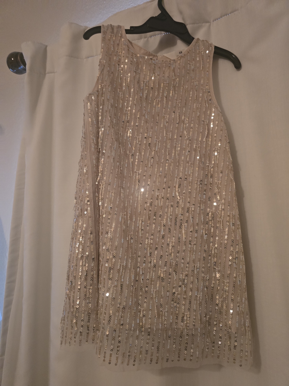 H&M Girls' Champagne Sequin Sleeveless Party Dress